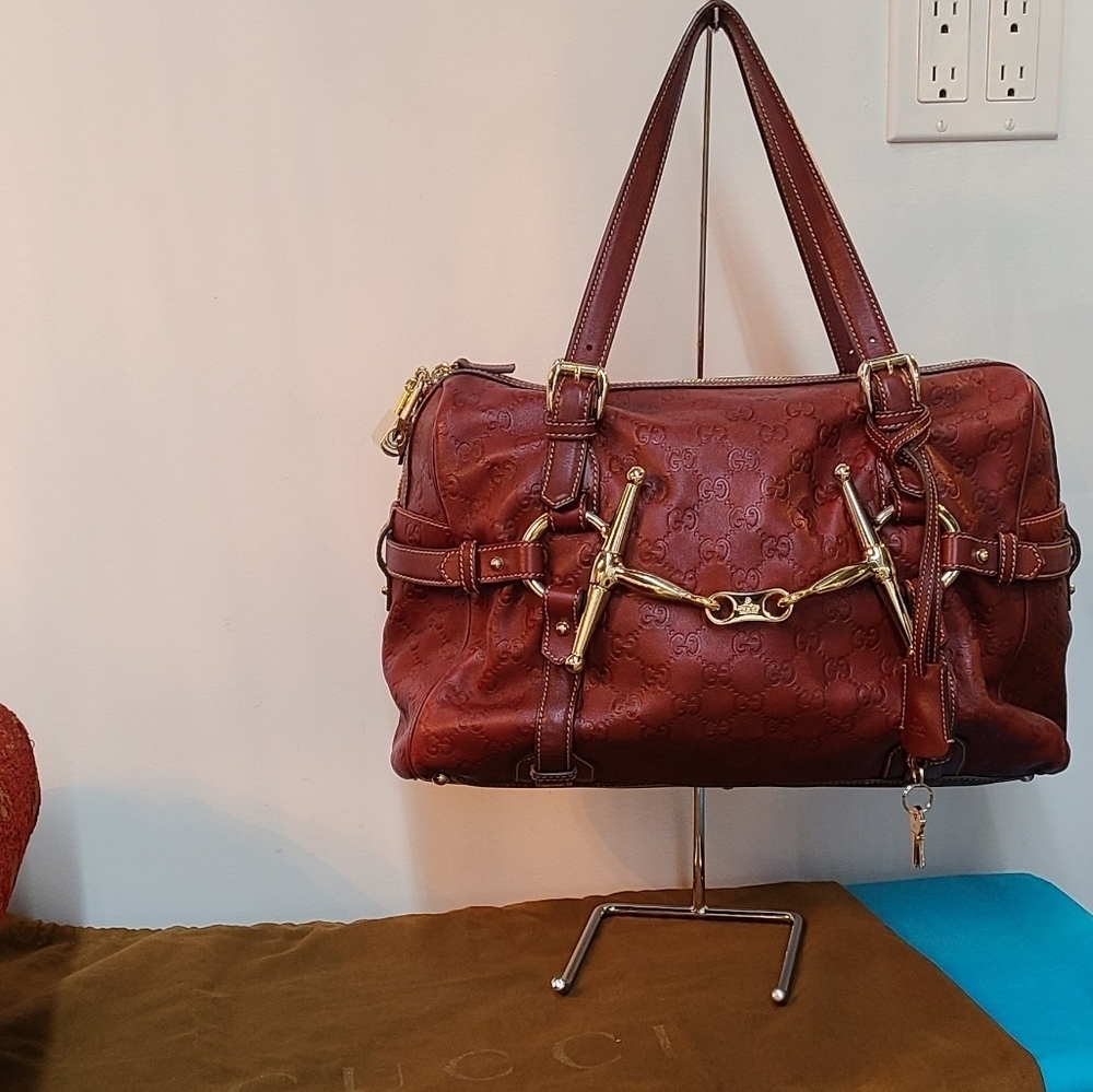 GUCCI 85th Anniversary Guccissima Leather Boston Bag